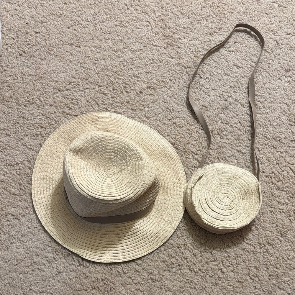 Straw Hat and Crossbody Bag Set